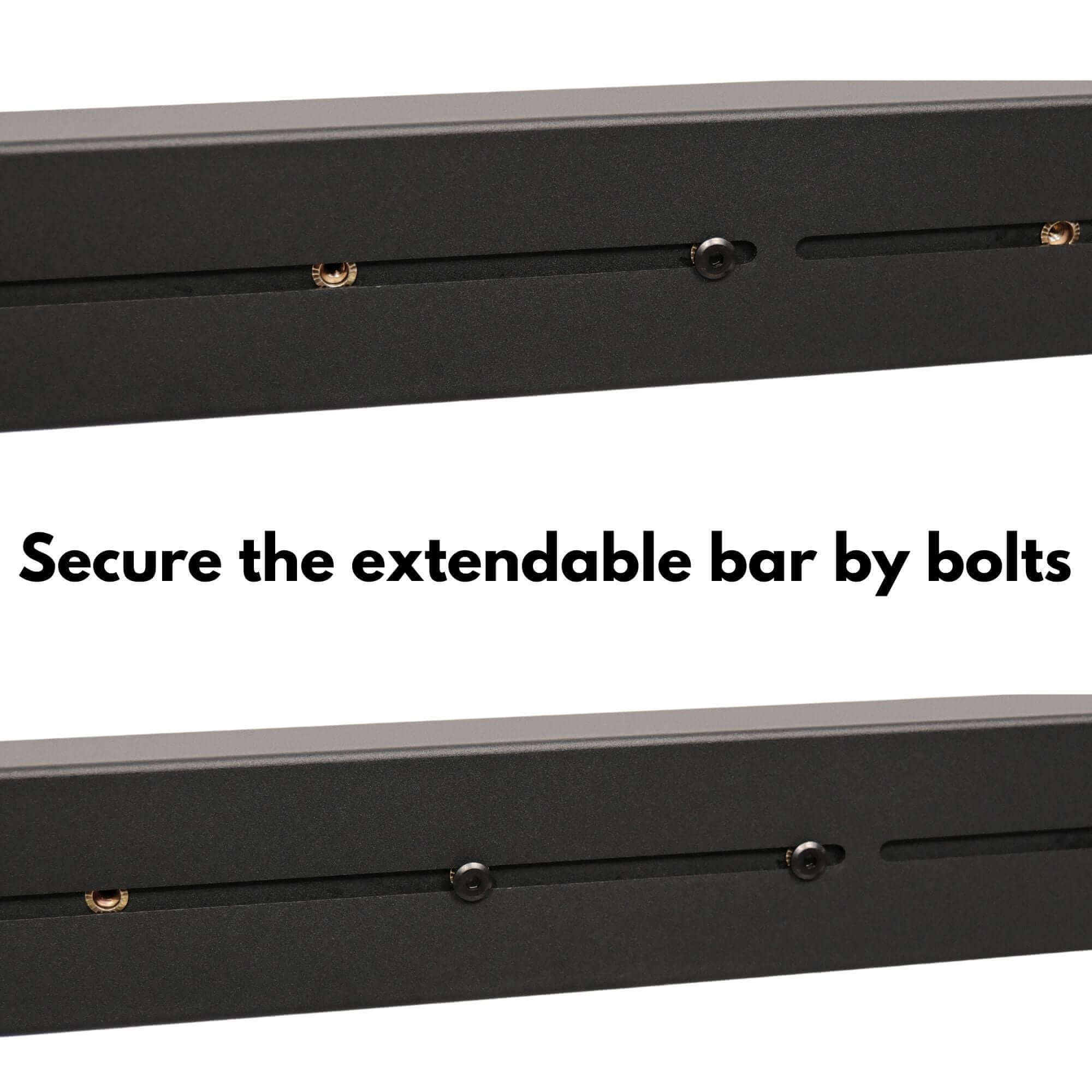 Close-up of SS005 extendable square dining table frame with clear visuals for adjustable supports.