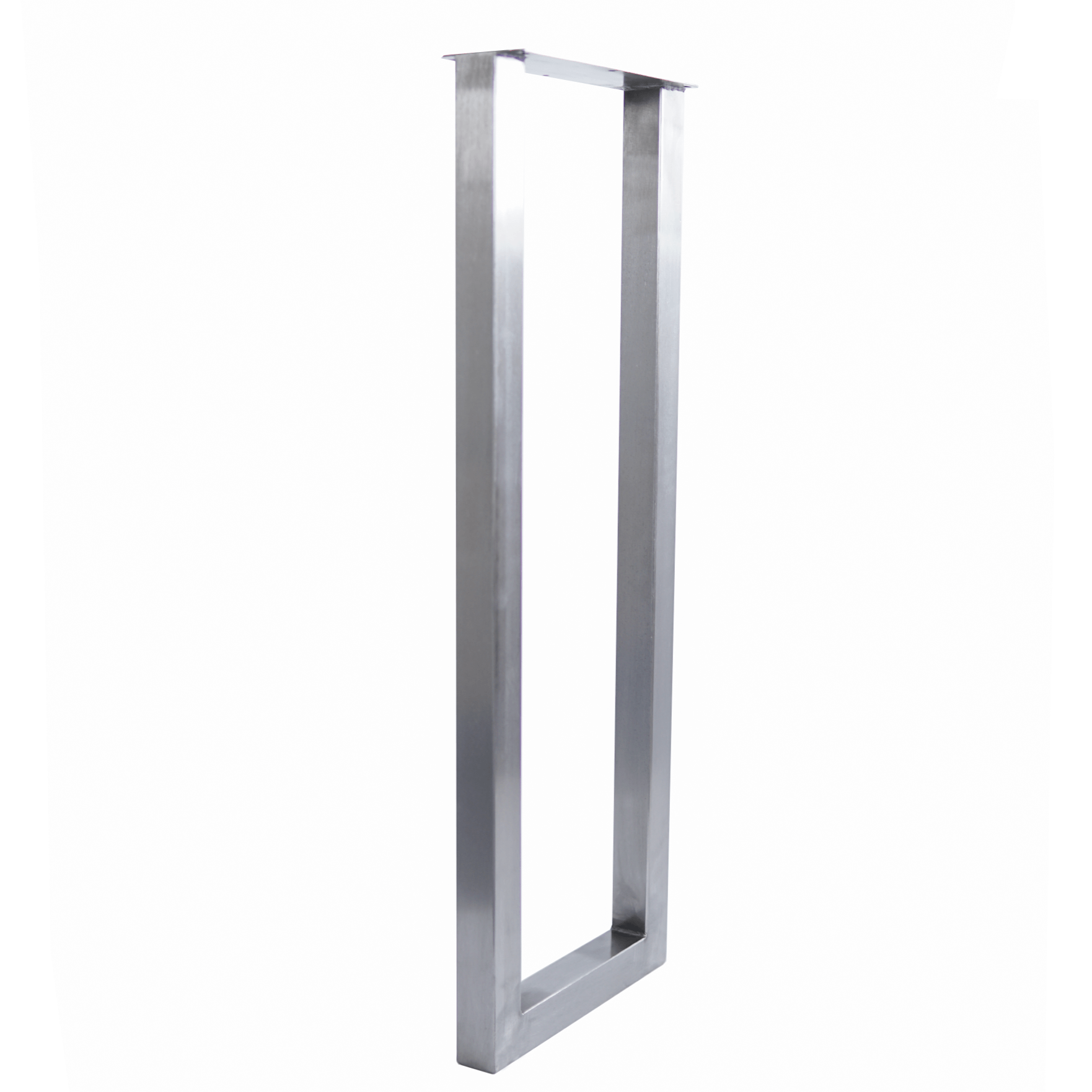 Bar height table U-leg frame, silver metal with open U shape