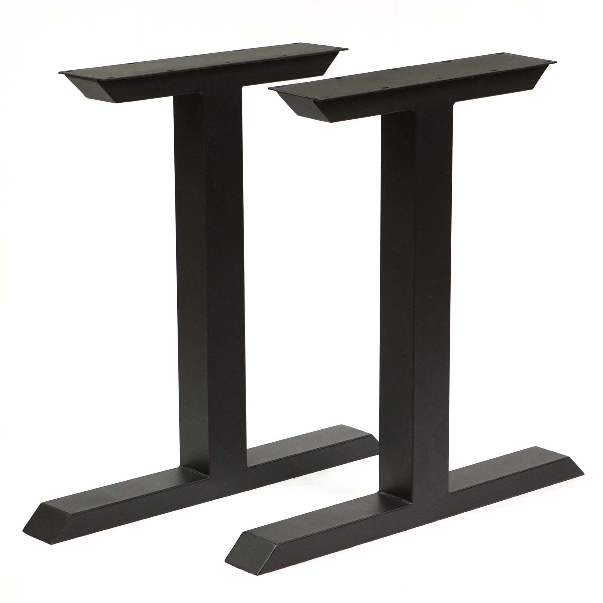 SS810 Tee Shape Dining Table legs, 1 Pair, Black Powder Coated, 71cm x 50cm