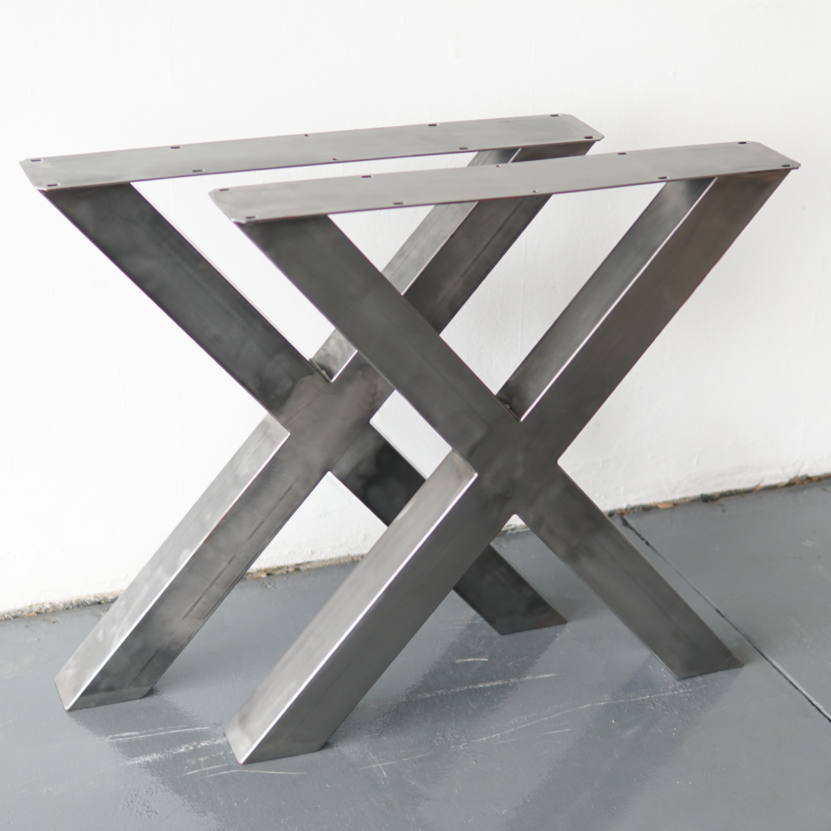 SS004 Strong X Shape Dining Table Legs (For heavy table tops), 1 Pair, 71cm x 71cm