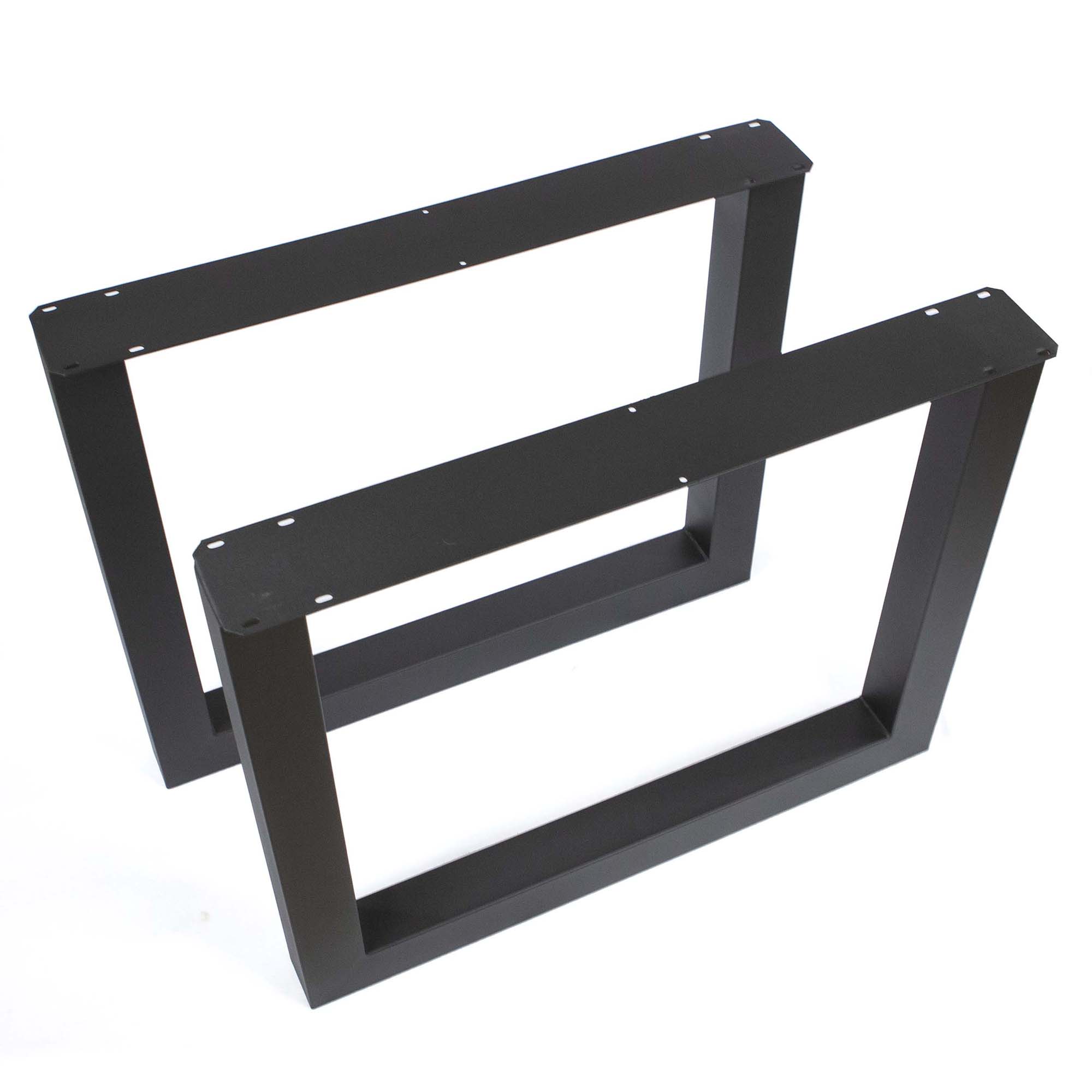 Top view of SS020 extra wide U-shaped table legs, showcasing sturdy build and smooth finish.