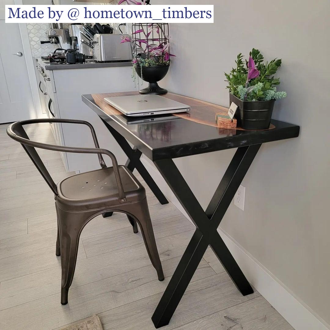 W5037BW2 Heavy duty Writing desk table X legs, 1 Pair 71cm height 46cm width