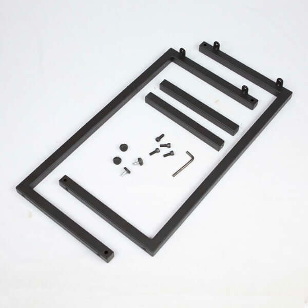 Detailed shot of the SS013 square top C-shape side table base from the side, showcasing its unique C-shape design and minimalistic structure.