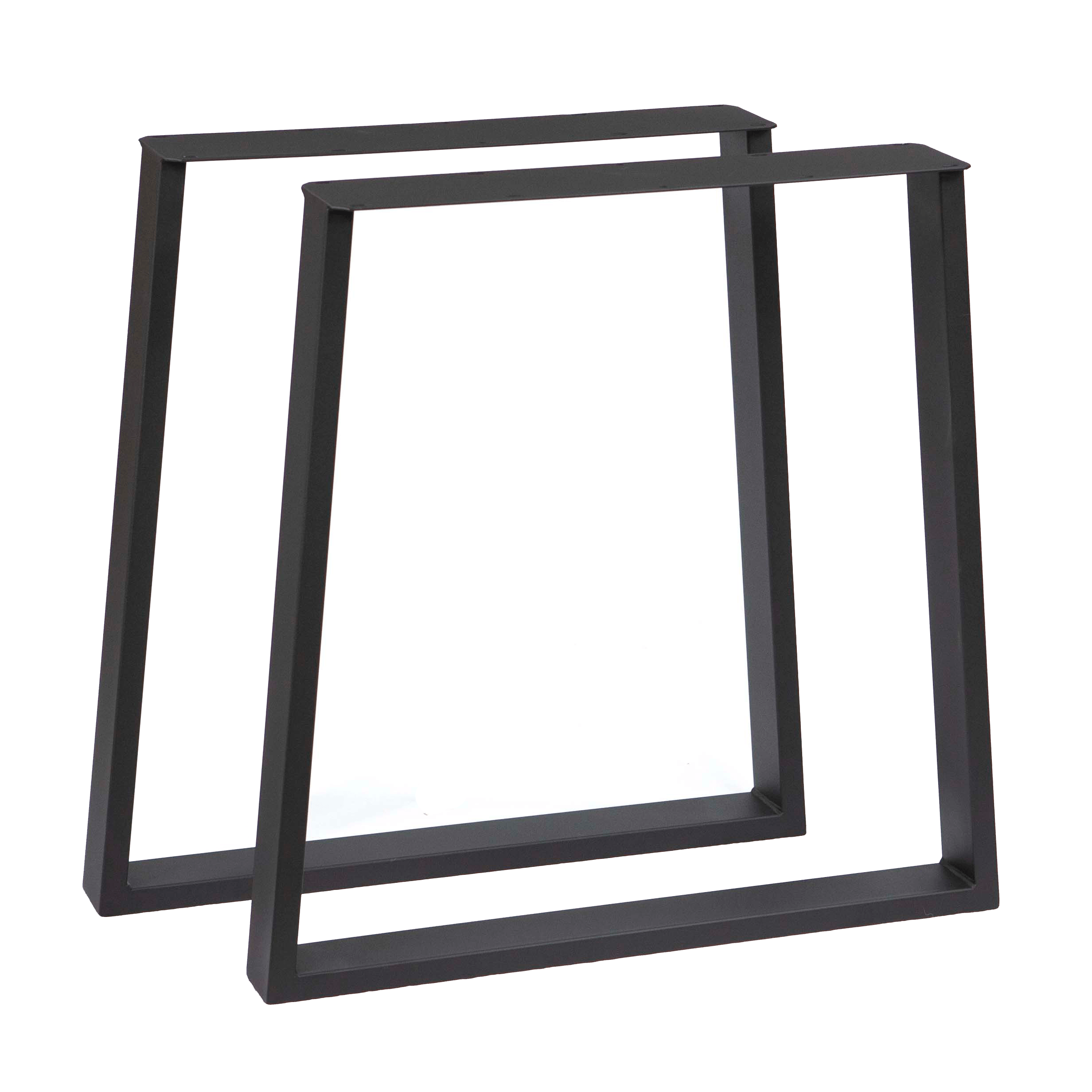 Black trapezoid dining table leg frame, narrow top, 1 pair