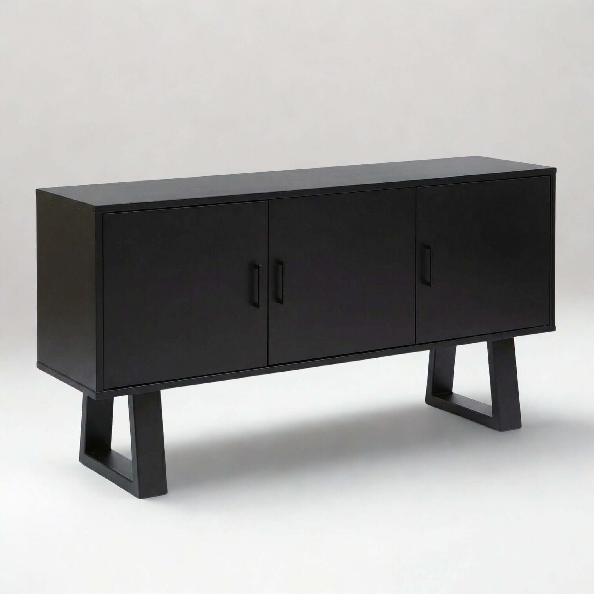 SS250 Trapezoid Short Table Legs, Black Powder Coated, 20cm x 25cm