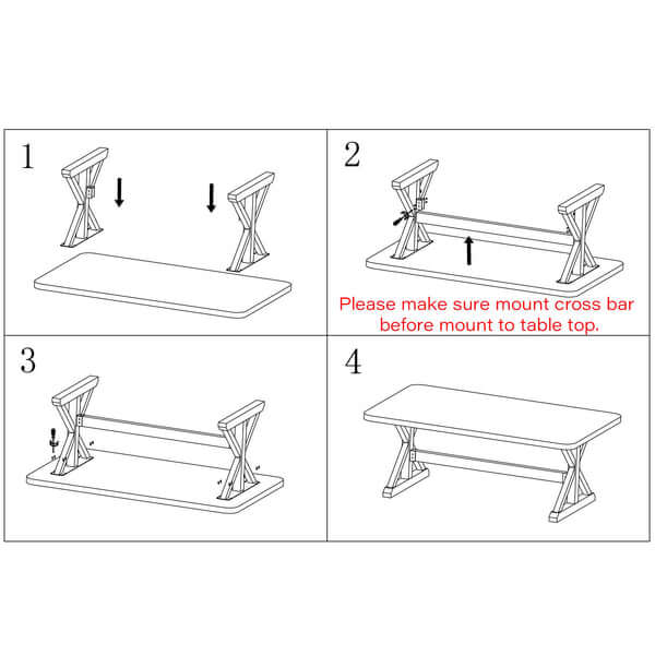 SS515, Extra Wide Trestle Dining Table Legs, 1 Pair