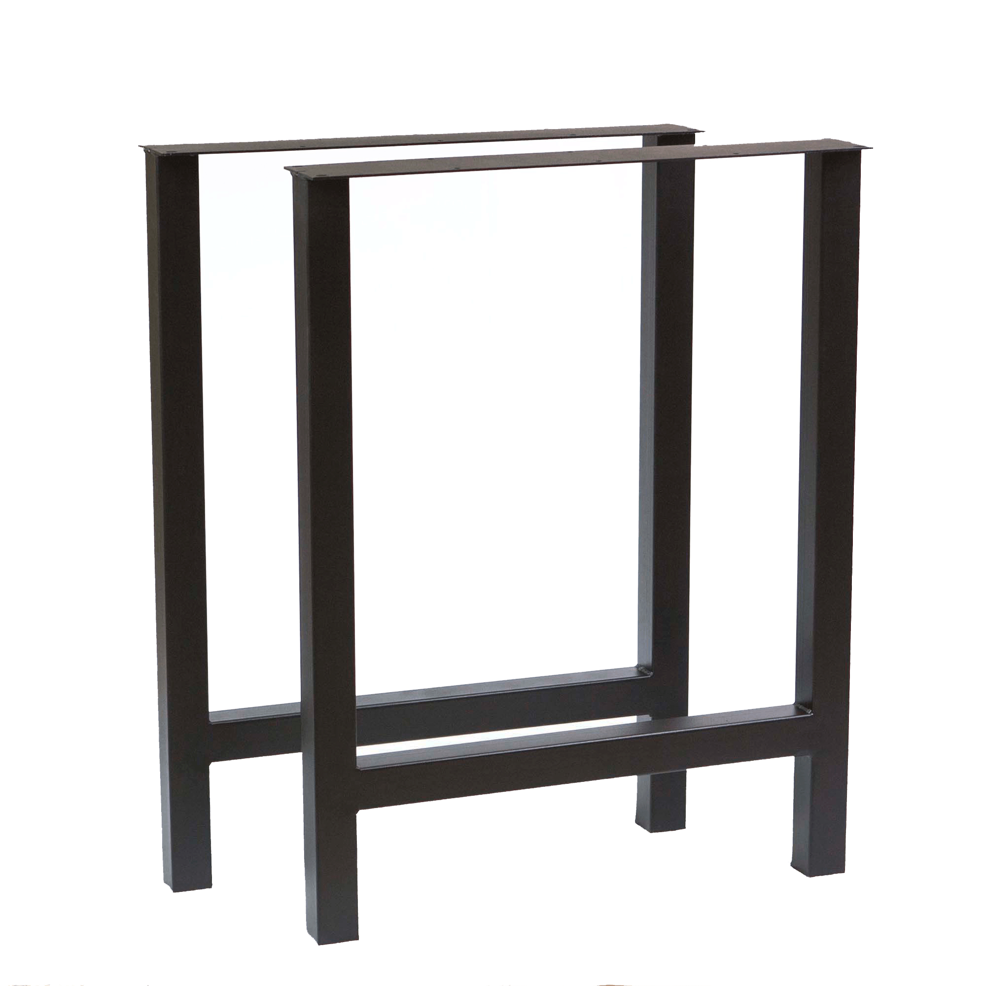 Counter-height table legs set: dark H-style frame with cross support, no tabletop