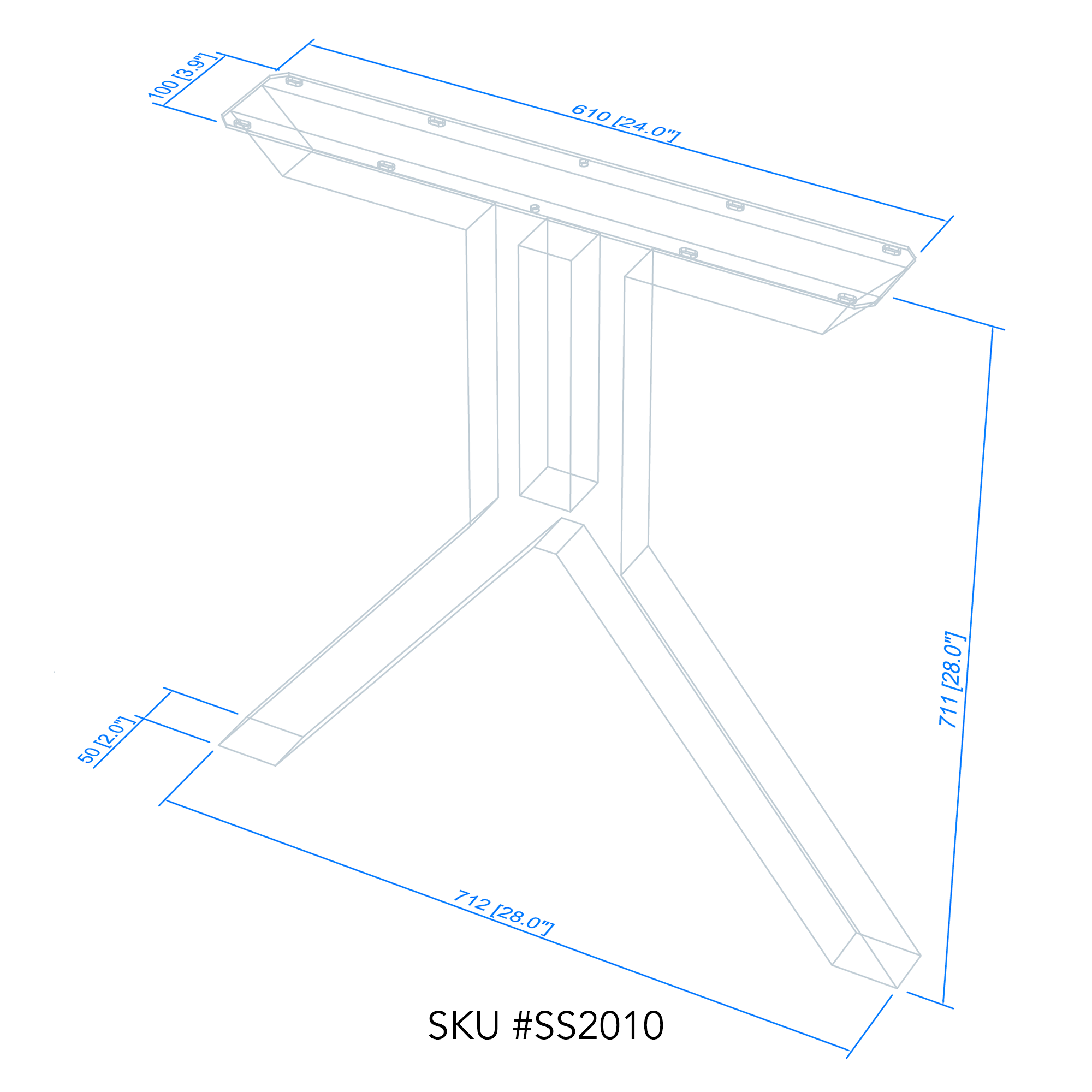 SS2010 Wishbone Shaped Dining Table Legs, 1 Pair