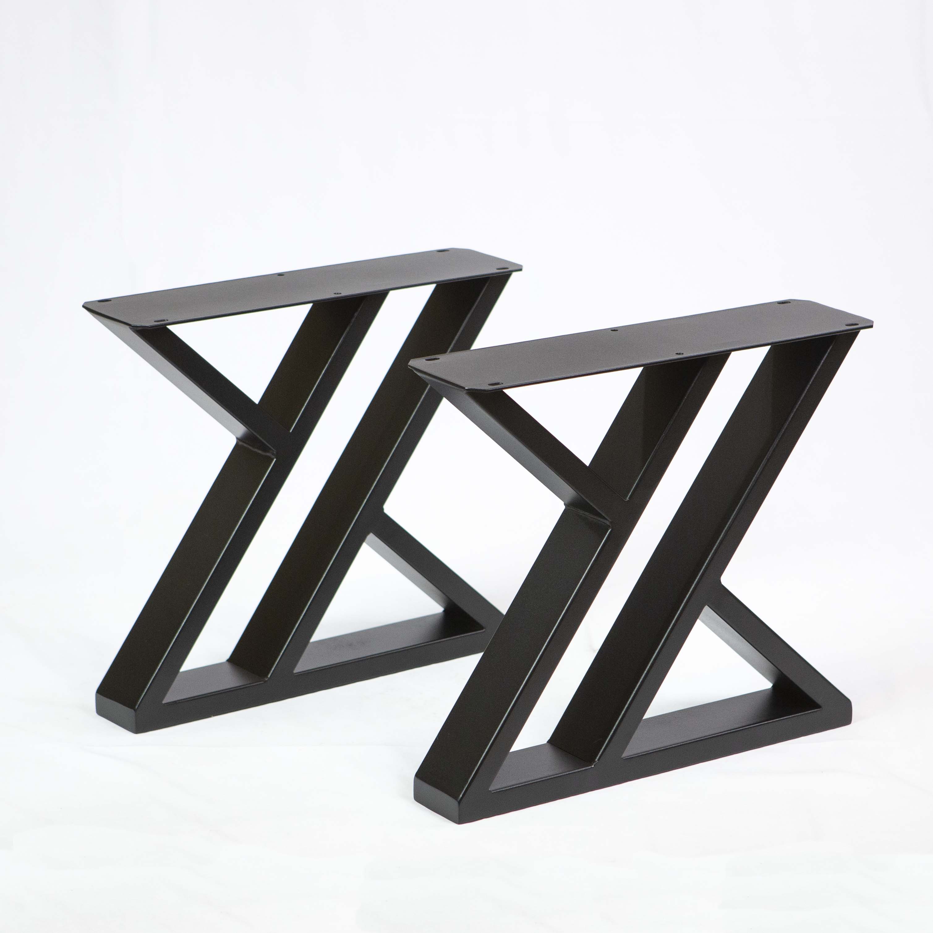 SS1120 Double-Z Coffee Table Legs, Black Powder Coated, 1 Pair