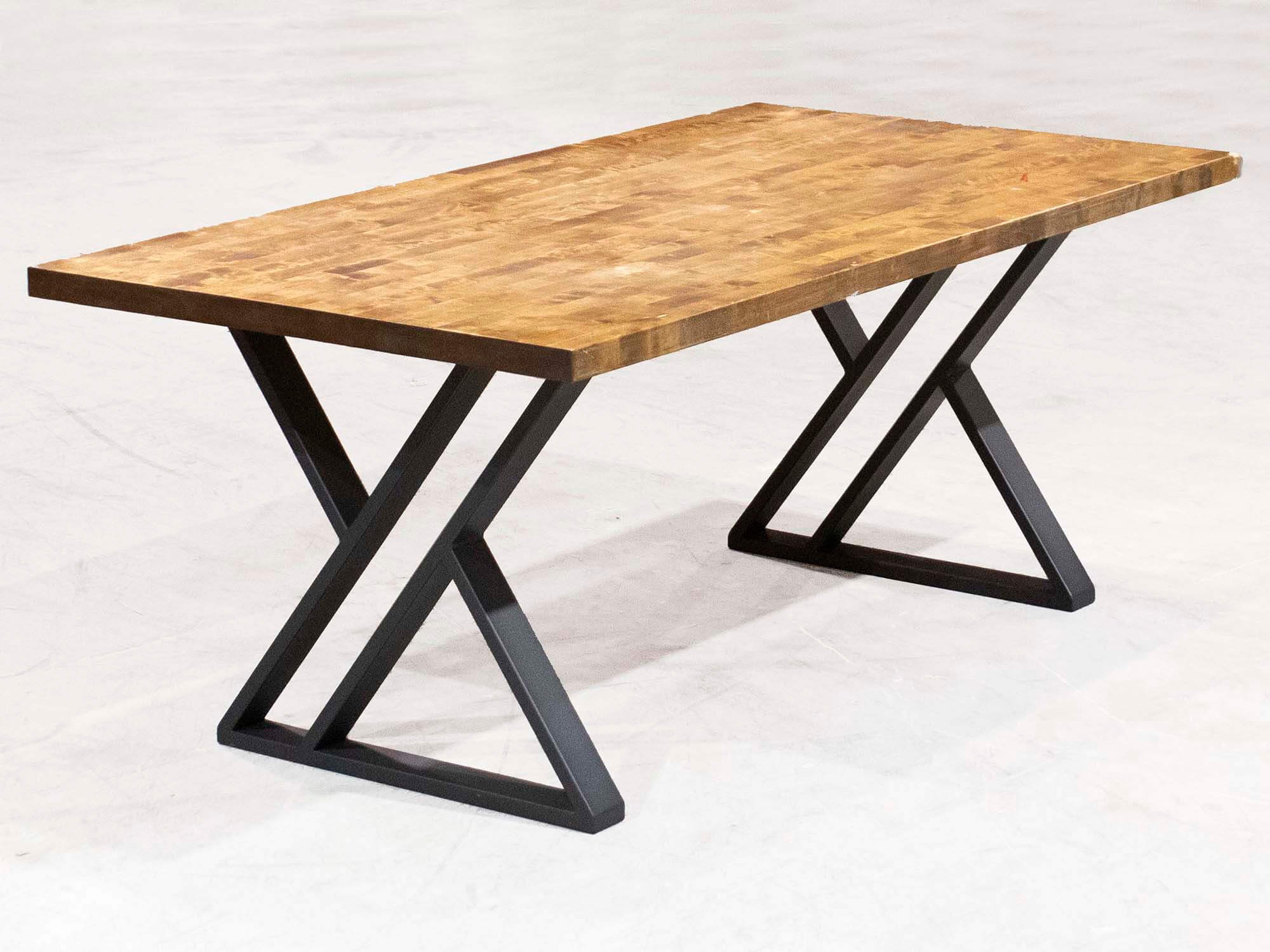 SS1110 Double-Z Dining Table Legs, Black Powder Coated, 1 Pair