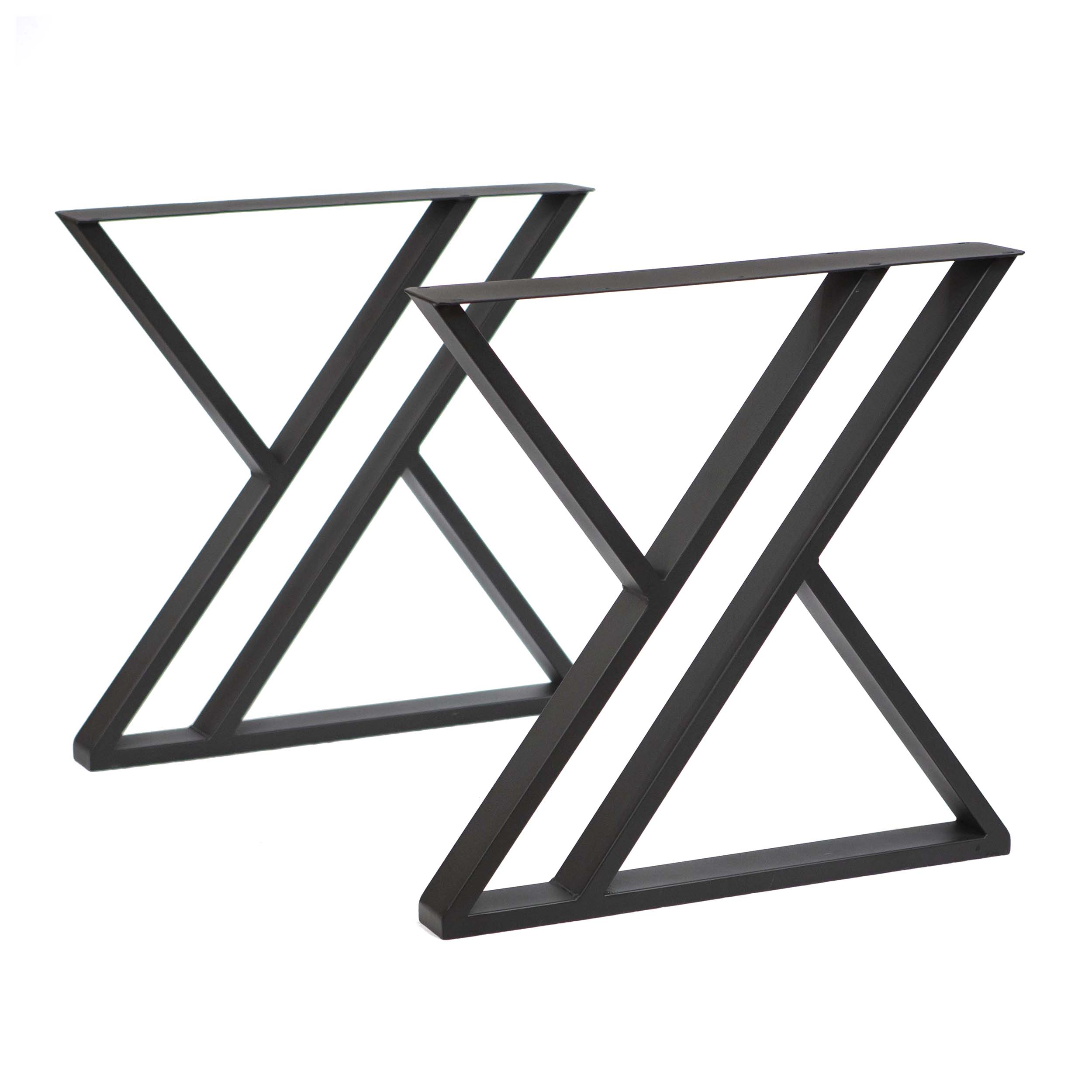 SS1110 Double-Z Dining Table Legs, Black Powder Coated, 1 Pair