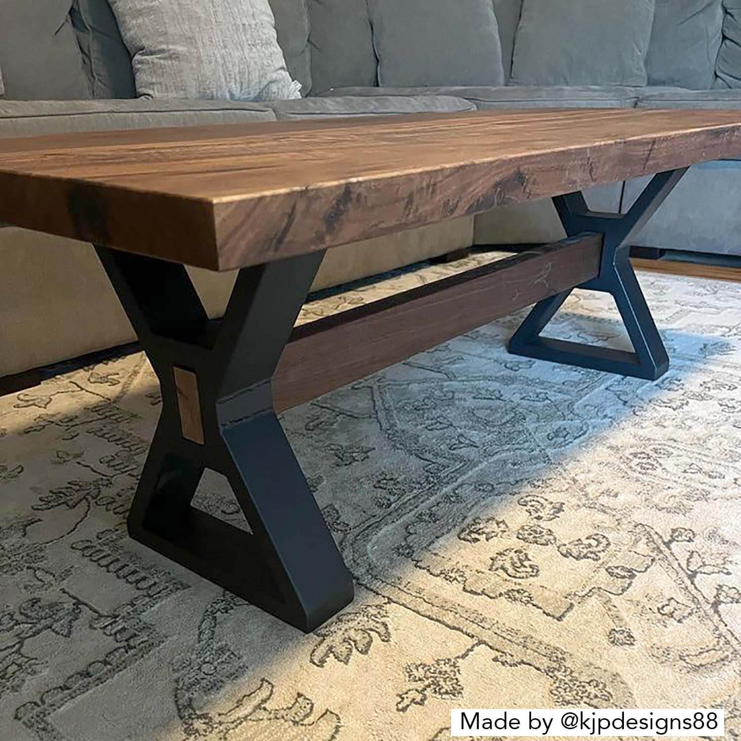 SS700 Farmhouse X-Shaped Bench/Coffee Table Legs, 1 Pair