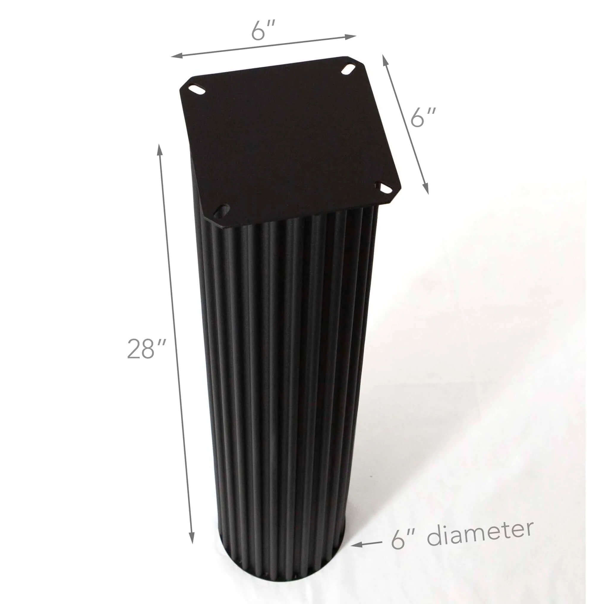 LK412 - Fluted Desk or Dining Table Legs, One Piece