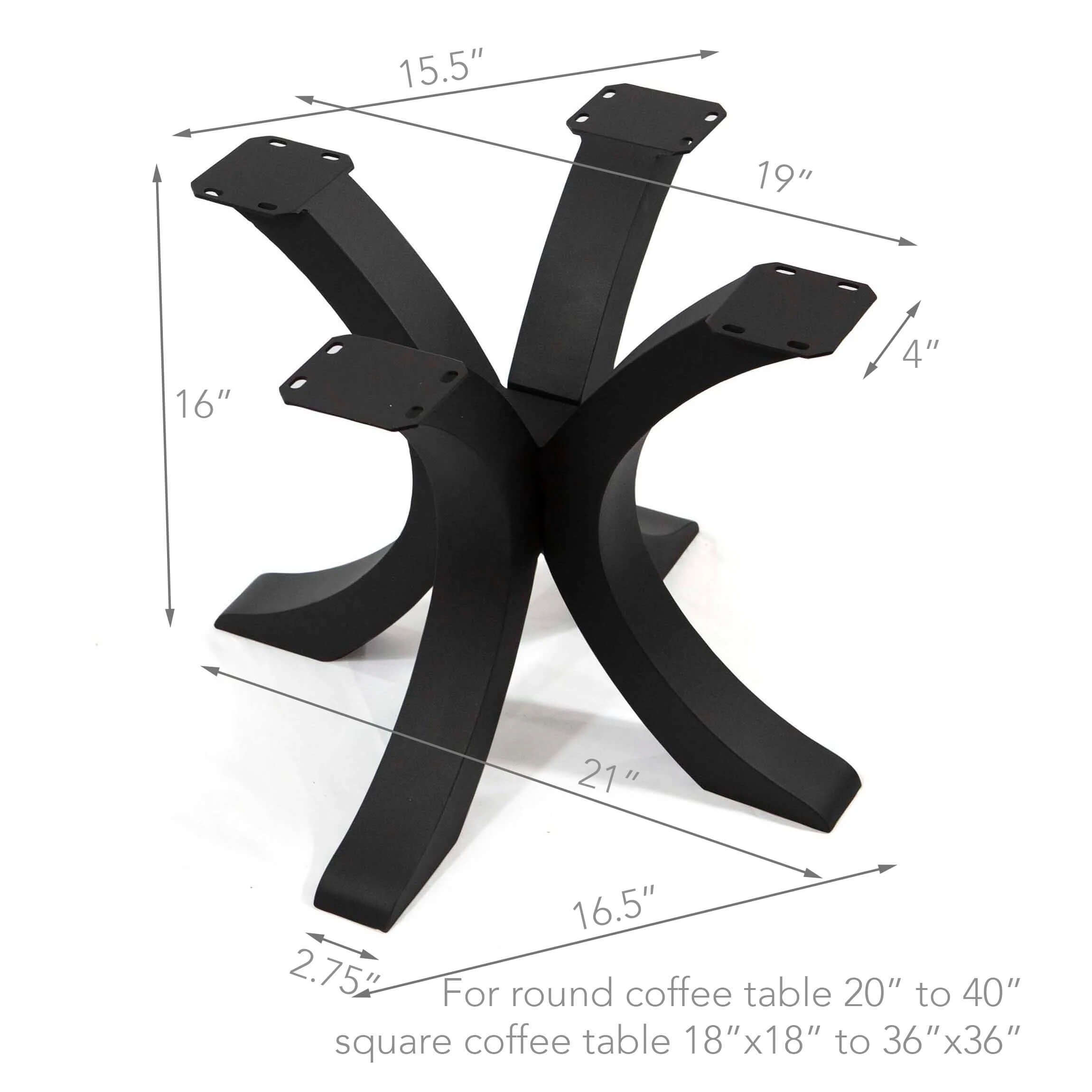 ST3011D - Flowy X-Shaped Round Coffee Table Base