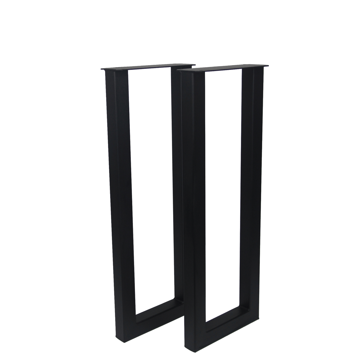 Counter-height table U-legs, matte black U-frame legs with top mounting plates