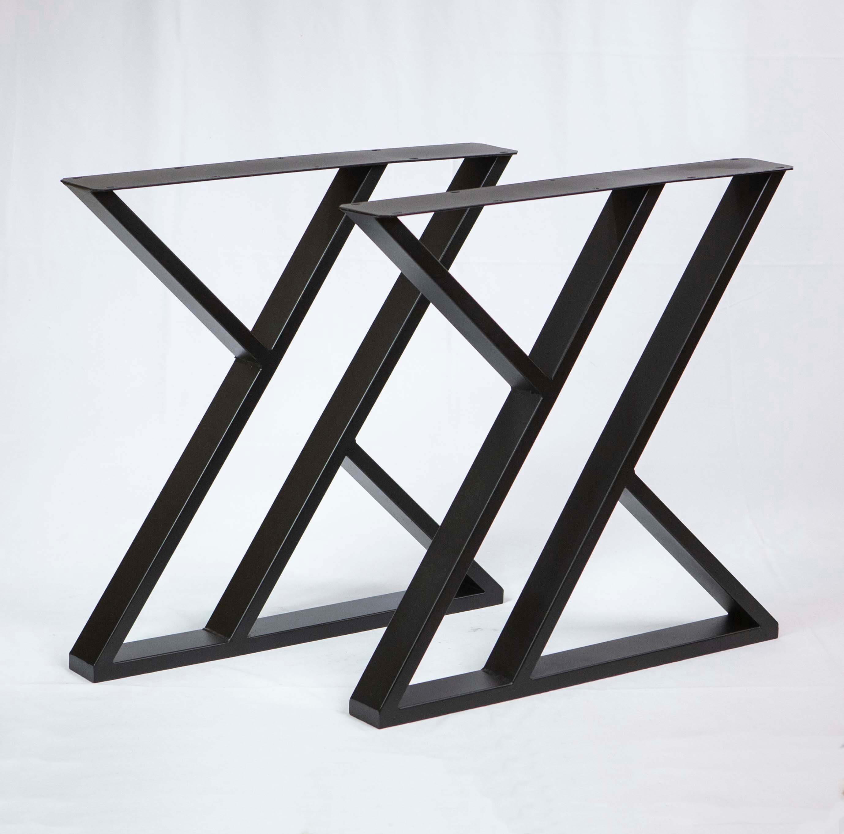 SS1110 Double-Z Dining Table Legs, Black Powder Coated, 1 Pair