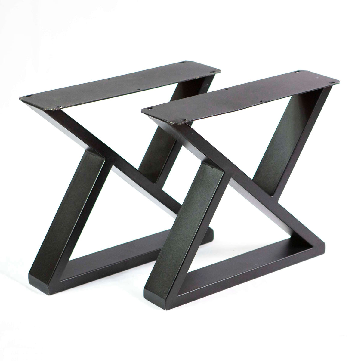Z-shape coffee table legs, dark gray metal leg frames for a tabletop