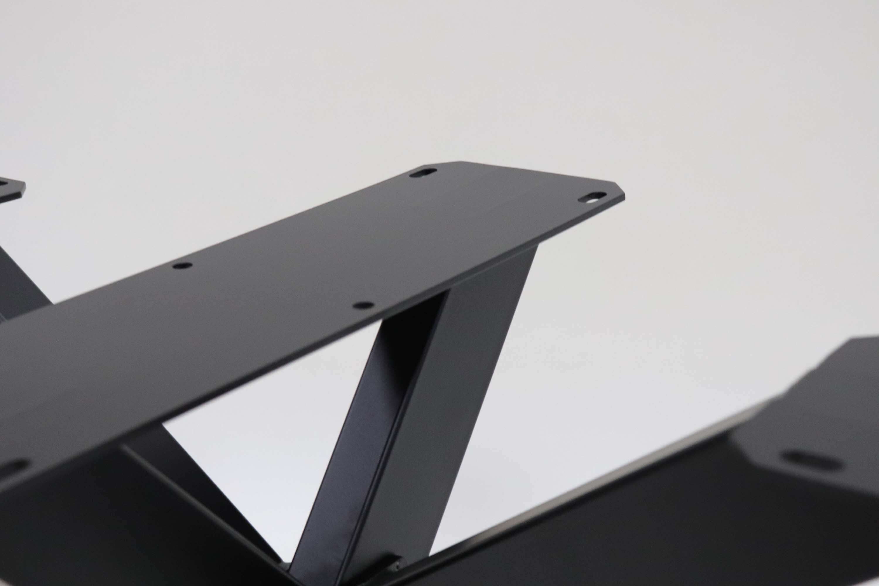 Black metal mounting plate and arm joint for spider coffee table base