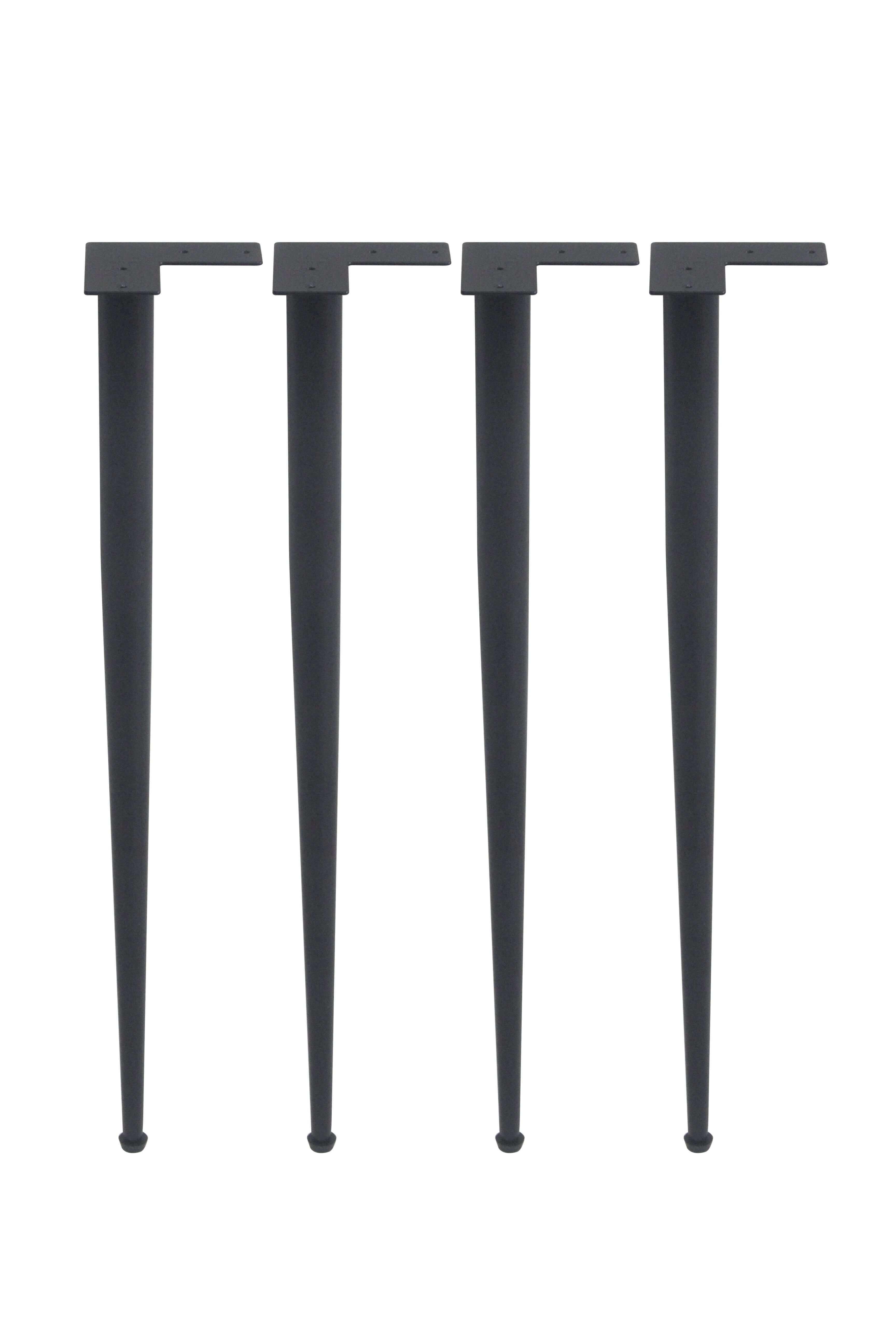 G800098-710 Cone Shape Dining Table Legs, Black Powder Coated, Set/4