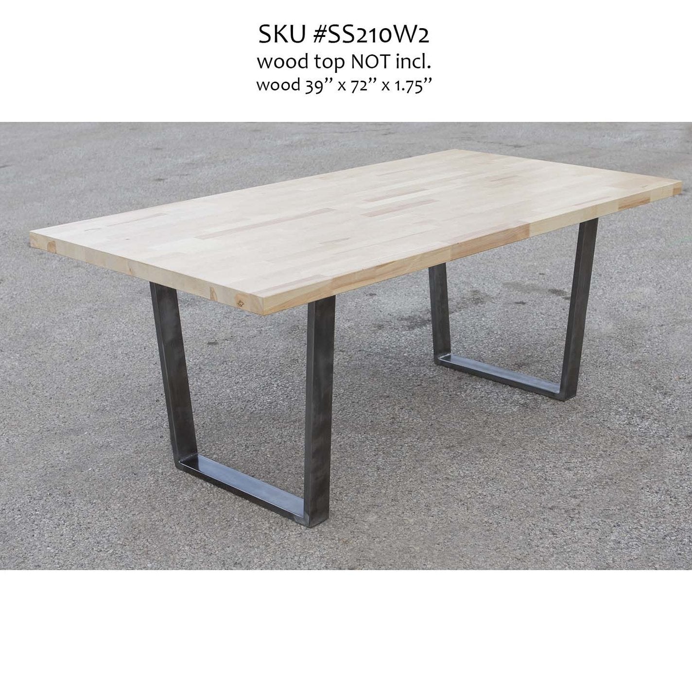 SS210W Trapezoid Dining Table legs, Wide Top, 1 Pair 71cmX 71cm