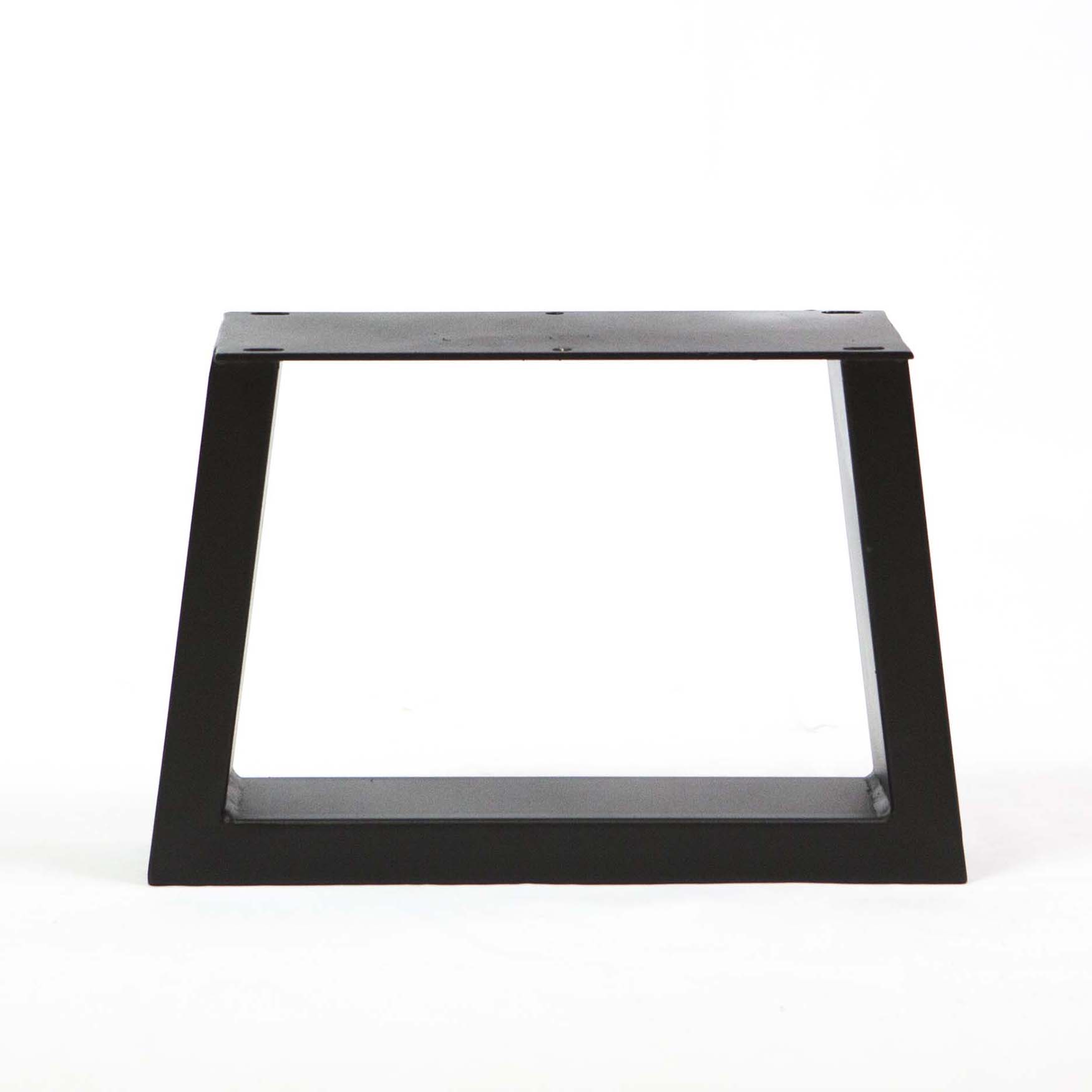 SS250 Trapezoid Short Table Legs, Black Powder Coated, 20cm x 25cm