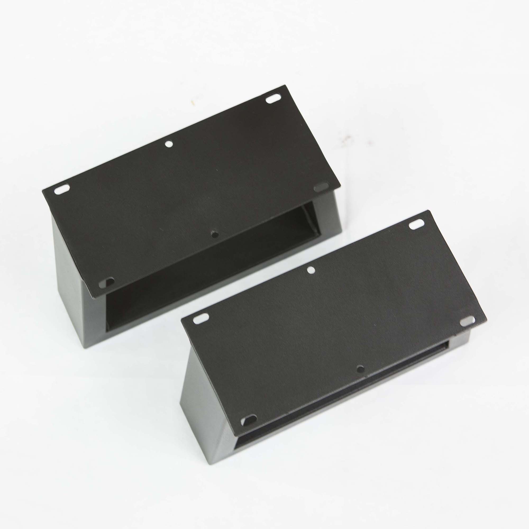 SS250 Trapezoid Short Table Legs, Black Powder Coated, 20cm x 25cm