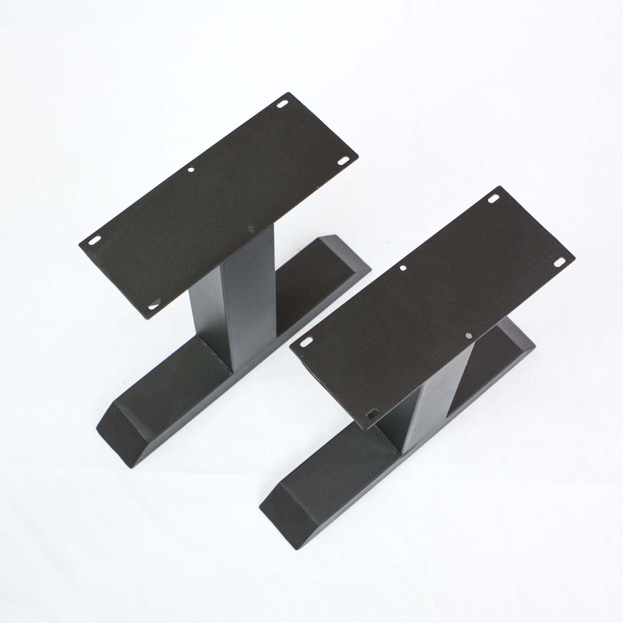 SS820 Tee Shape Coffee Table Legs, 1 Pair, Black Powder Coated, 41cm x 30cm