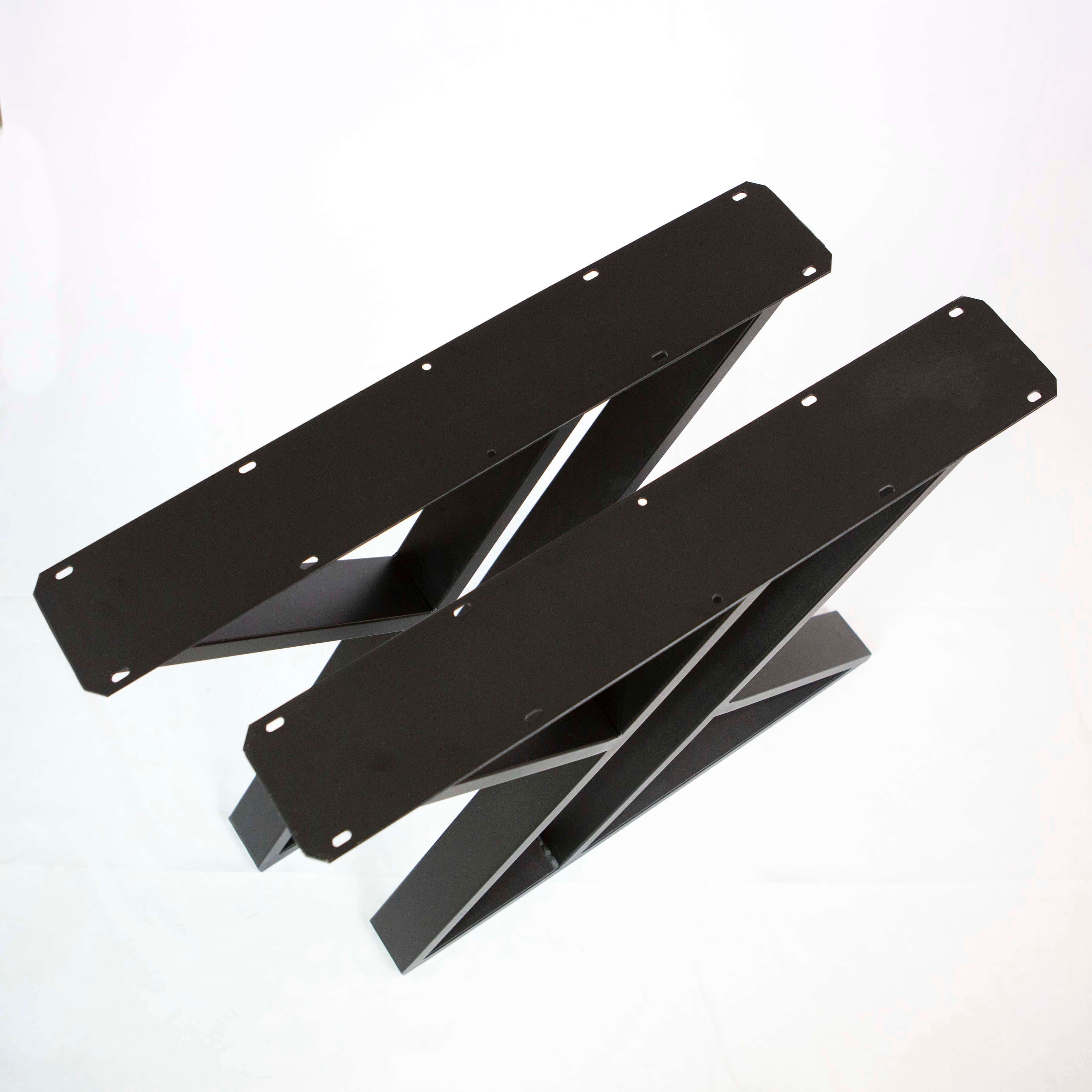 SS1110 Double-Z Dining Table Legs, Black Powder Coated, 1 Pair