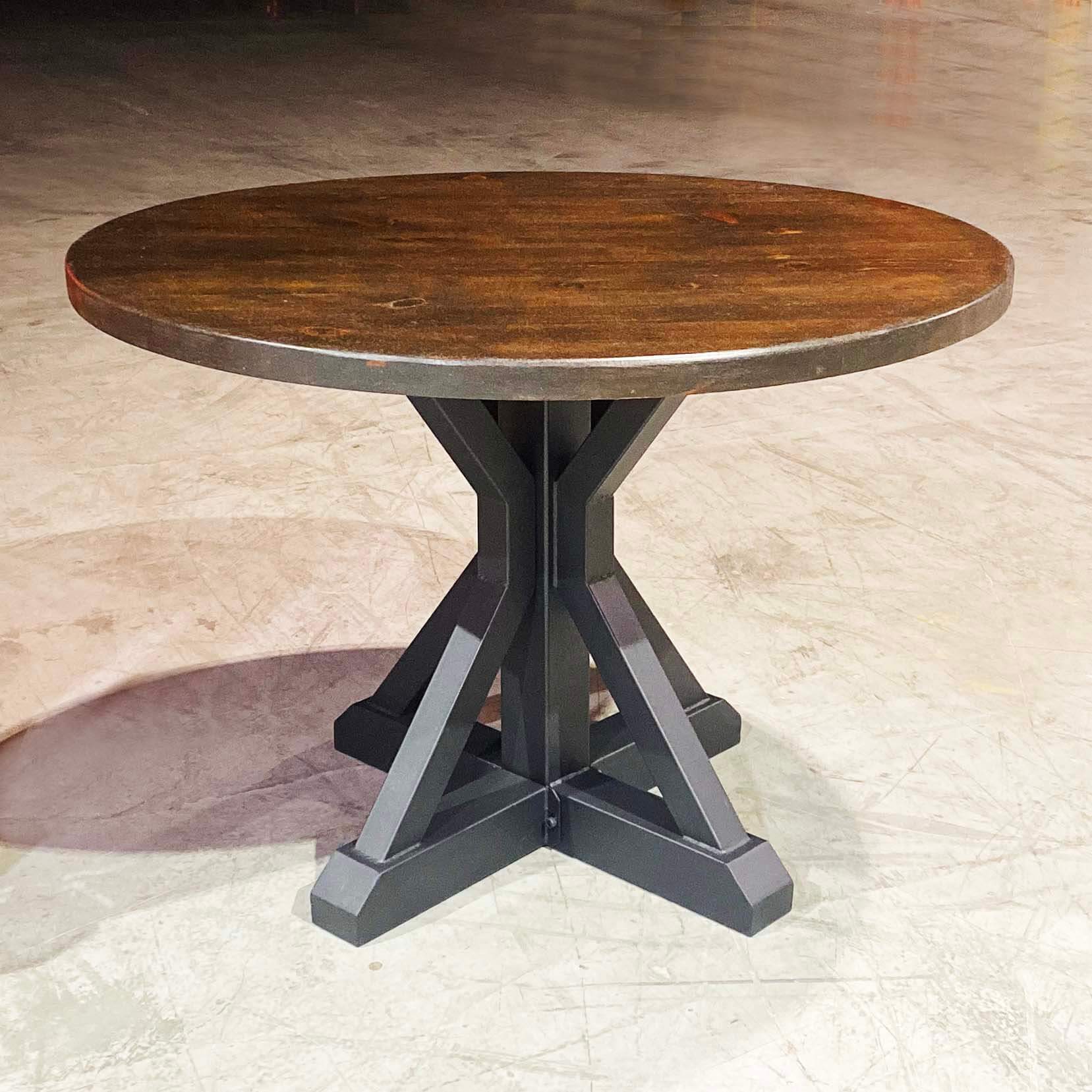 SS511 Round Dining Table Legs, 1 Set, Metal Trestle 71cm height