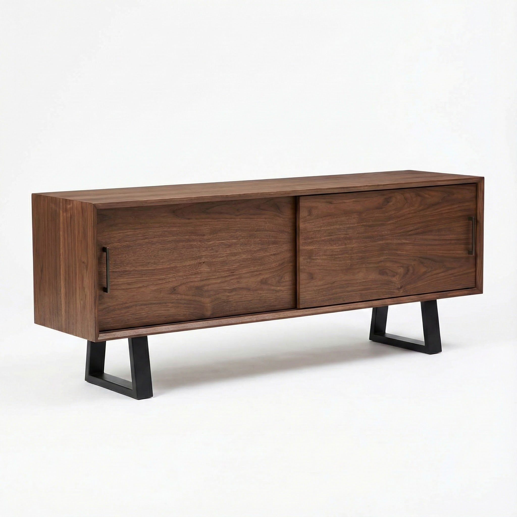 SS250 Trapezoid Short Table Legs, Black Powder Coated, 20cm x 25cm