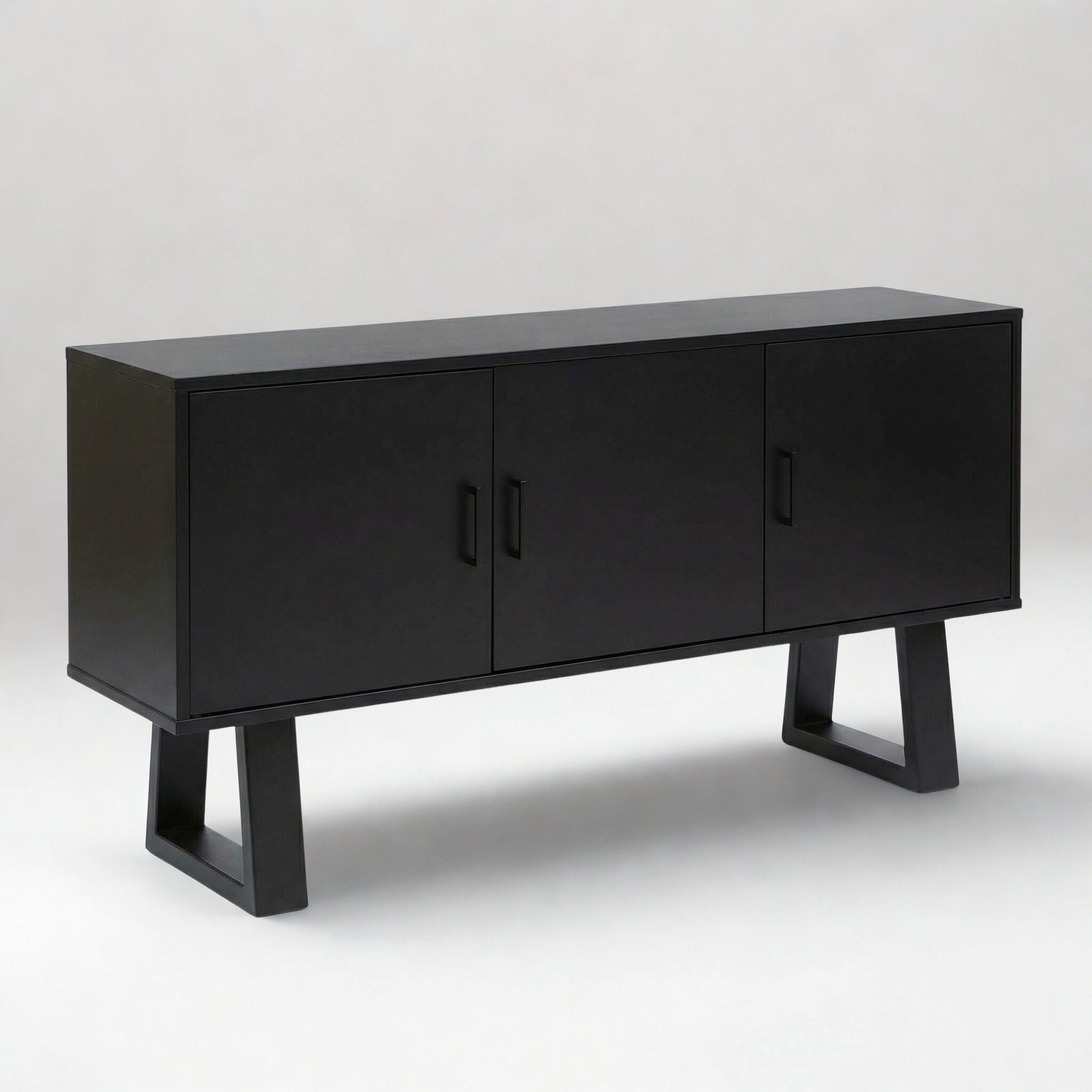 SS250 Trapezoid Short Table Legs, Black Powder Coated, 20cm x 25cm