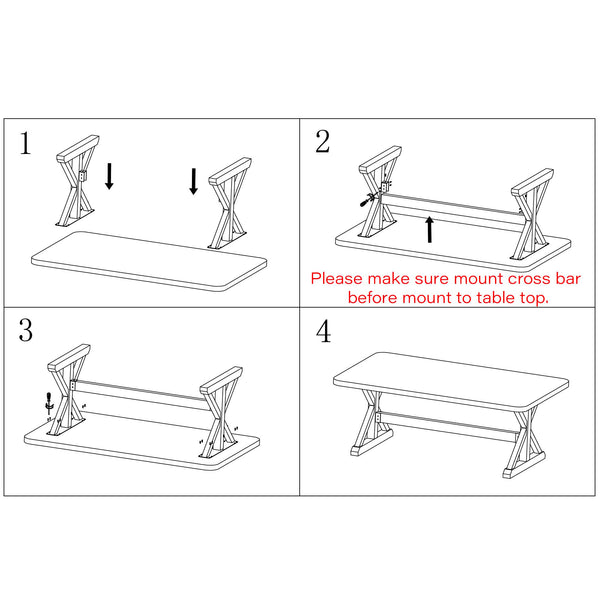 SS515, Extra Wide Trestle Dining Table Legs, 1 Pair