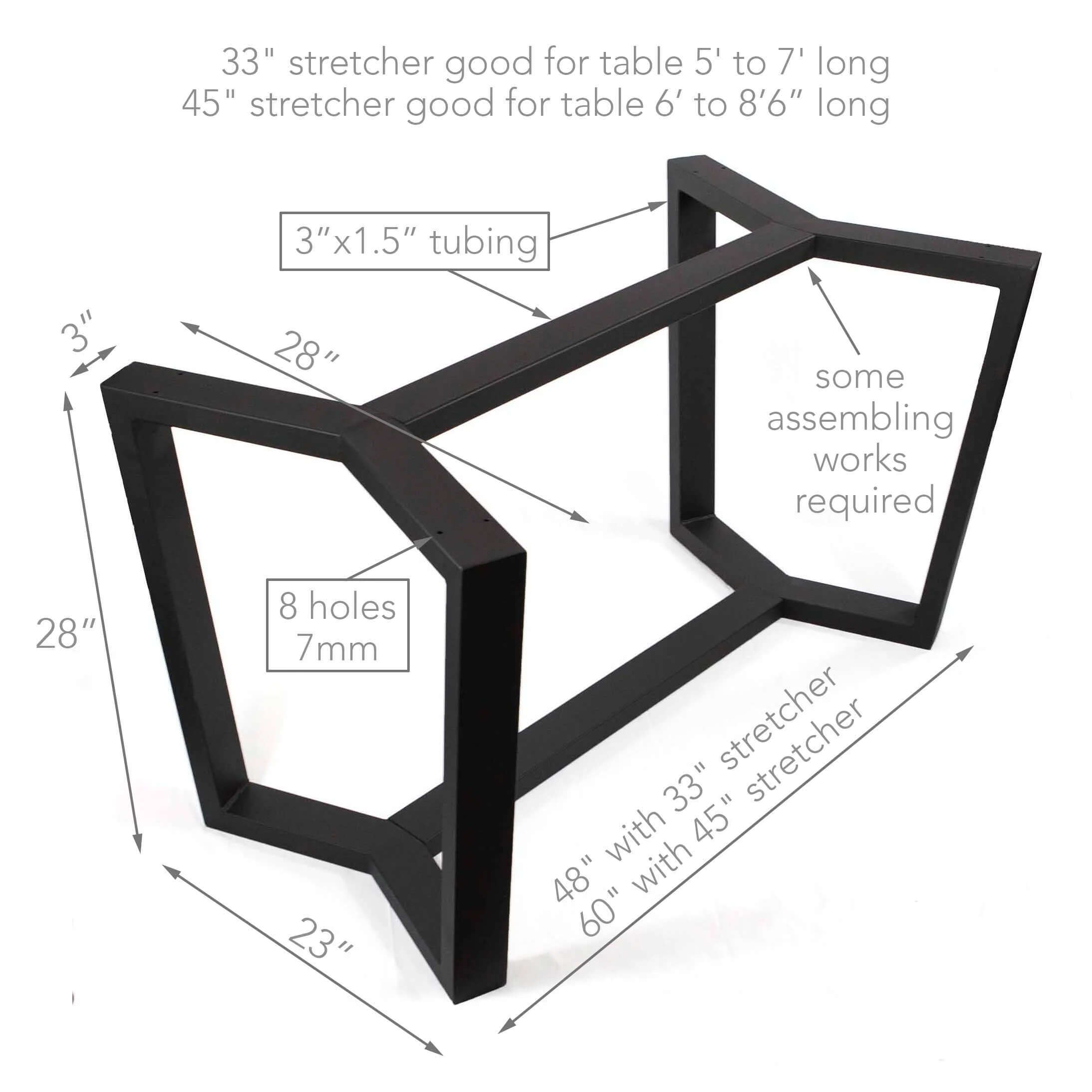 SS026 - Cress Dining Table Base w/Stretcher