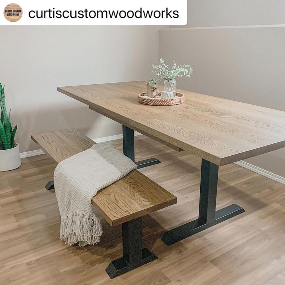 Tee Shape Dining Table legs, Black Powder Coated, SS810