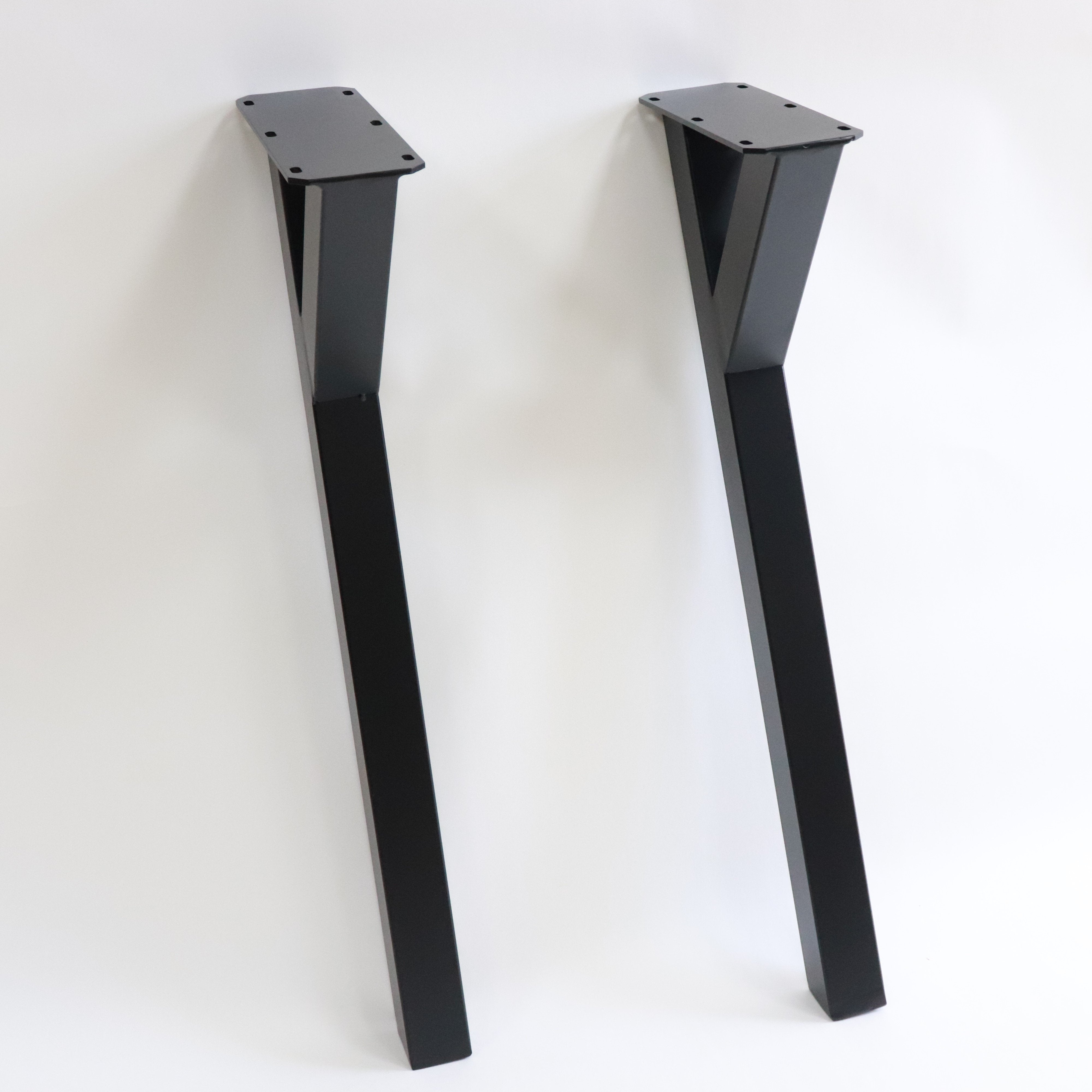 G800591  Angled Dining Table Legs, Black Powder Coated, Set/4