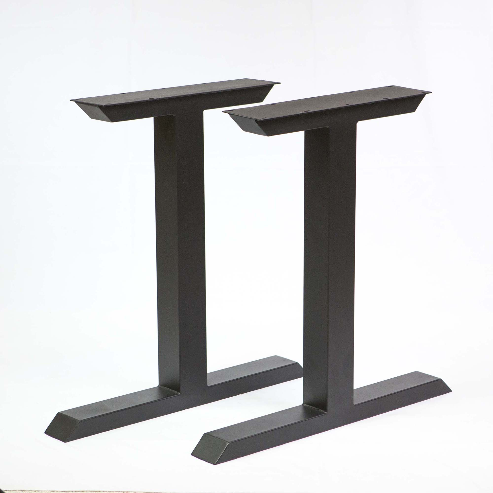 SS810 Tee Shape Dining Table legs, 1 Pair, Black Powder Coated, 71cm x 50cm