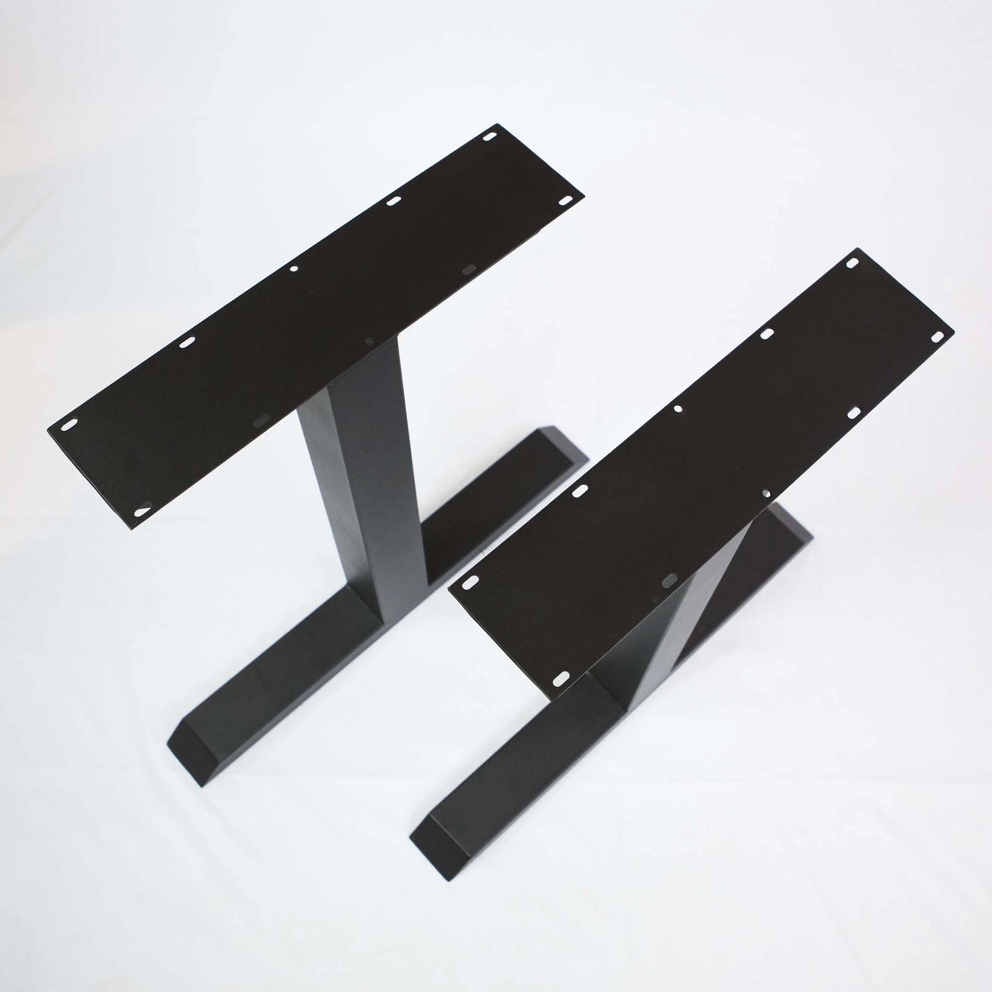 SS810 Tee Shape Dining Table legs, 1 Pair, Black Powder Coated, 71cm x 50cm